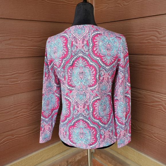 Talbots Classic Crewneck Tee - Mod Paisley - Women's Size Medium Petite PM NWOT - Picture 12 of 15